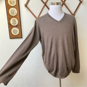 Pronto Uomo V-Neck Sweater in Taupe